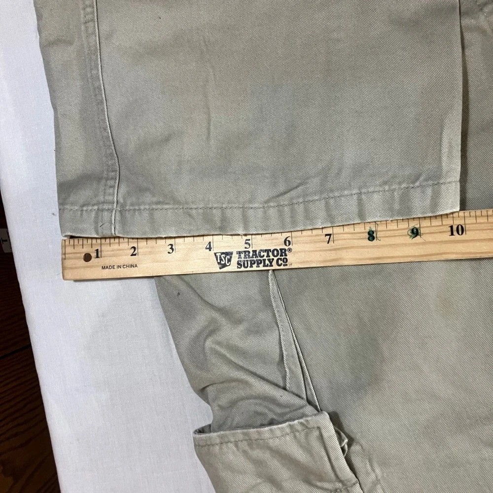 S&B Quality Apparel Outfitters Mens Khaki Tan Cargo Pants Relaxed Fit 34x32